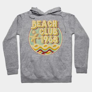 vintage retro beach club 70s 1968 with spirale turqoise Hoodie